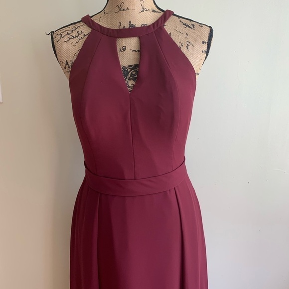 Azazie maron dress maxi size A12 sleeveless - Picture 4 of 12